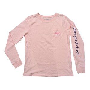 Vineyard Vines T-shirt Womens Small Pink "Happy Mothers Day" Pocket Long Sleeve